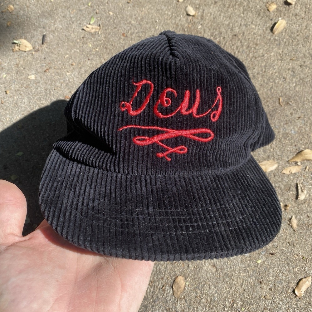 Deus Ex Machina Black Corduroy Hat Cursive Rare "Bjorn Cap"